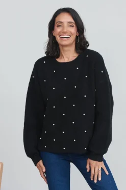 Clearance Carolina Lenya Diamante Jumper Black