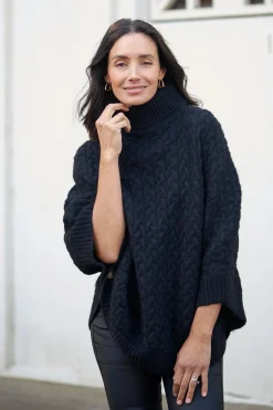 Cheap Carolina Lilianna Poncho Black