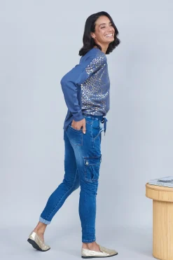 Fashion Carolina Lillian Blue Denim Jogger