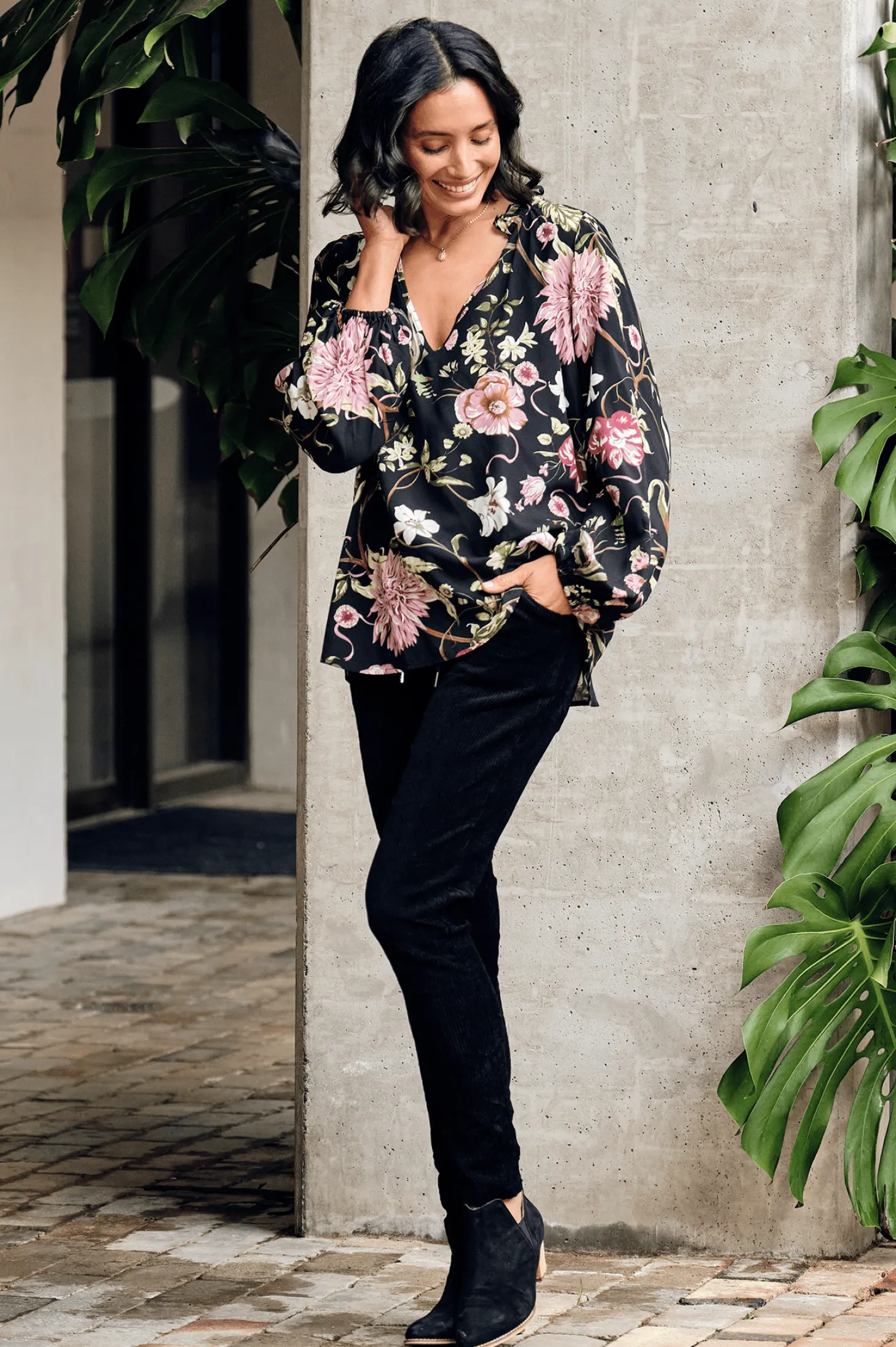 Cheap Carolina Lorenza Floral Long Sleeve Top
