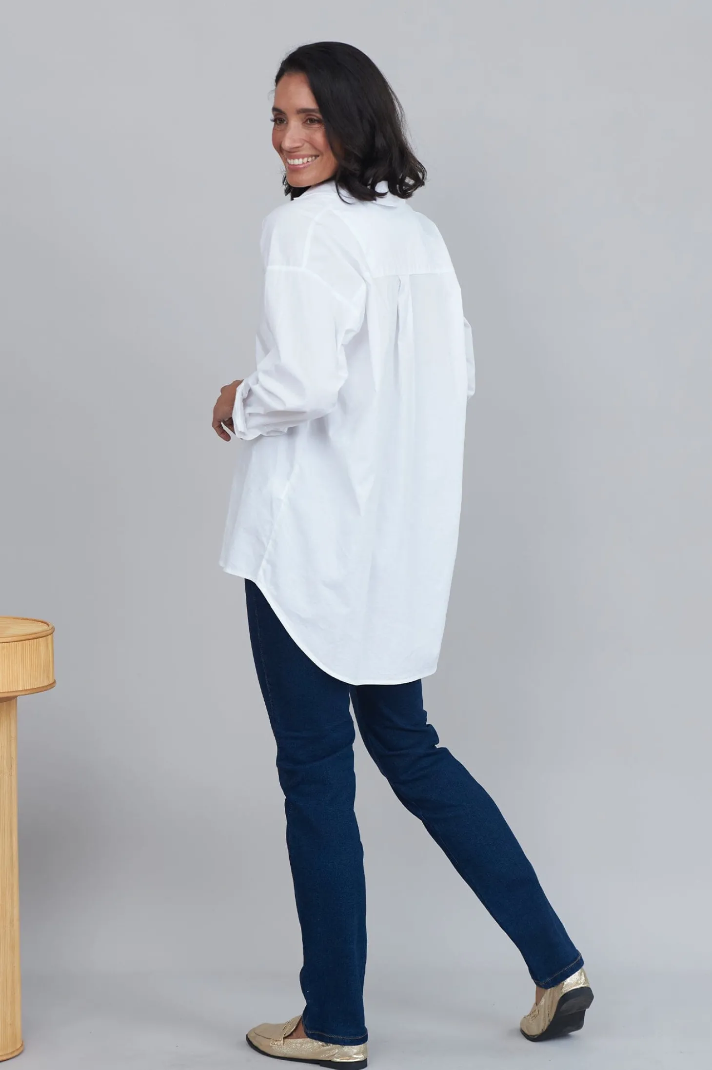 Sale Carolina Lynette Collared Long Sleeve Shirt White