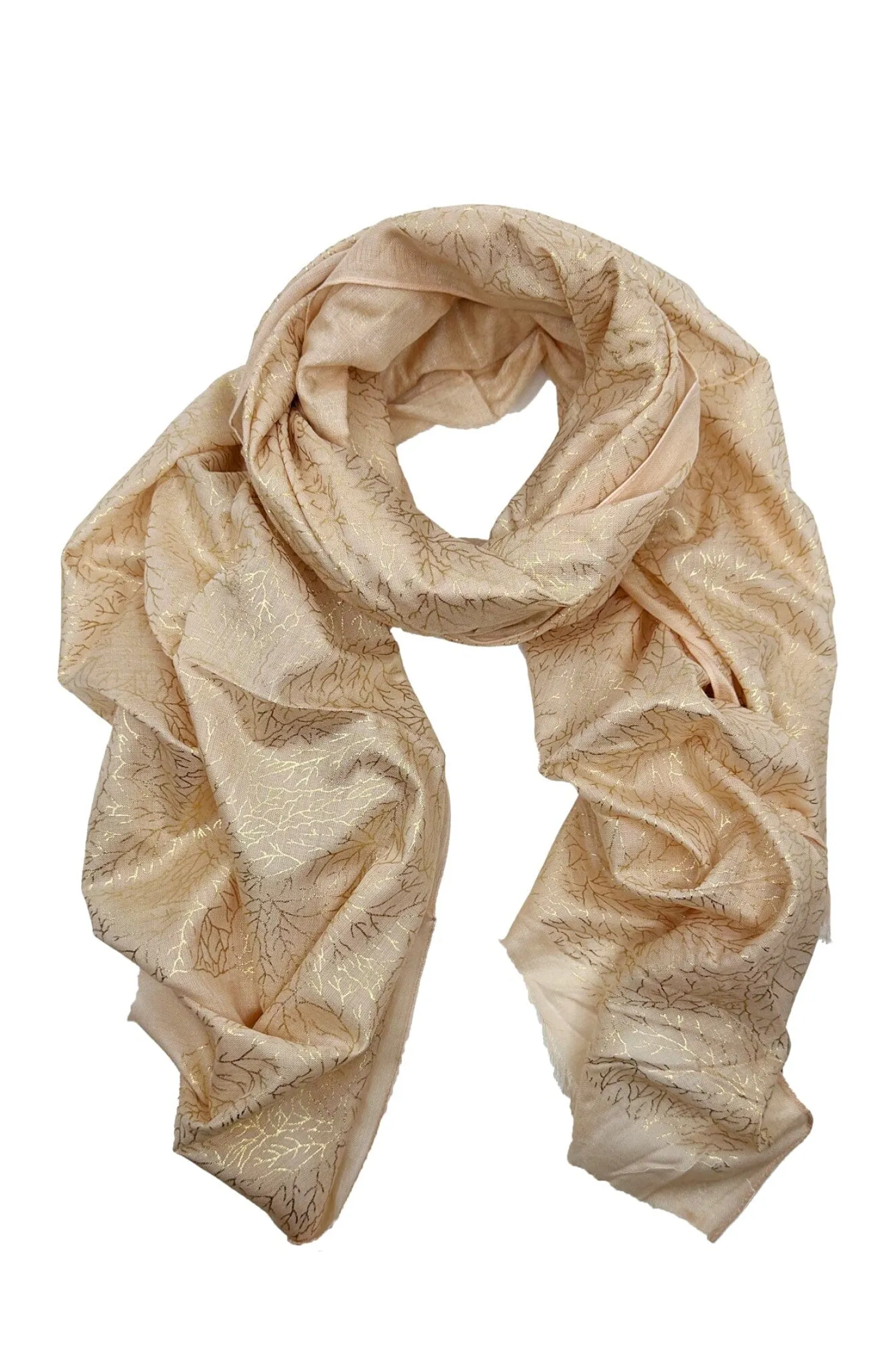Sale Carolina Mabel Modal Scarf Peach and Gold