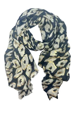 Discount Carolina Makena Modal Scarf Black with Gold