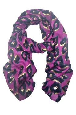 Shop Carolina Makena Modal Scarf Magenta with Gold