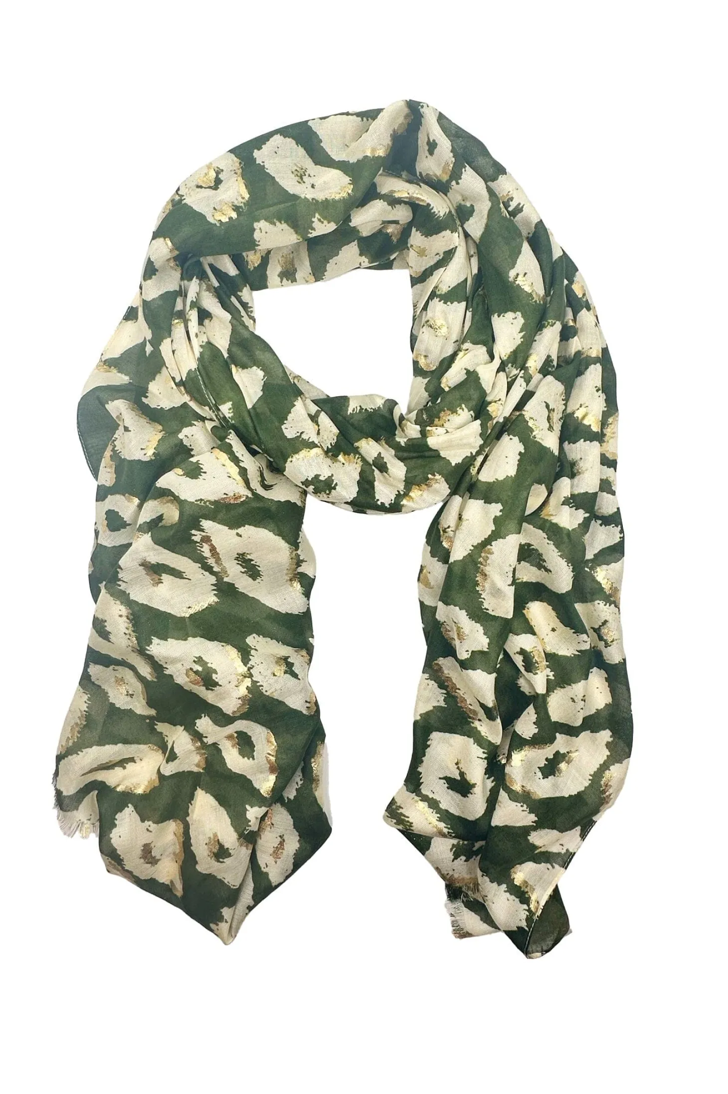Flash Sale Carolina Makena Modal Scarf Olive with Gold