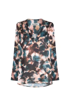 Flash Sale Carolina Milana Print V-Neck Long Sleeve Top