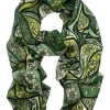 New Carolina Mira Silk Scarf Olive