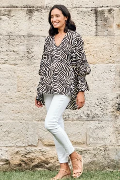 Flash Sale Carolina Miya Safari Top Ivory