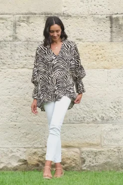 Flash Sale Carolina Miya Safari Top Ivory