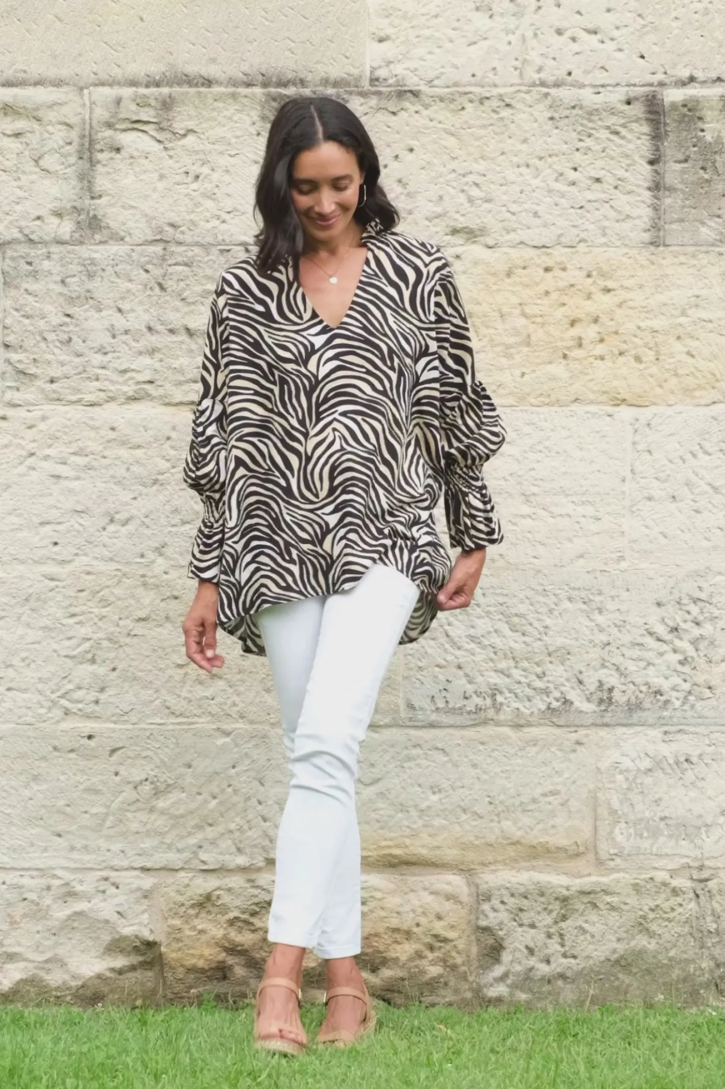 Flash Sale Carolina Miya Safari Top Ivory