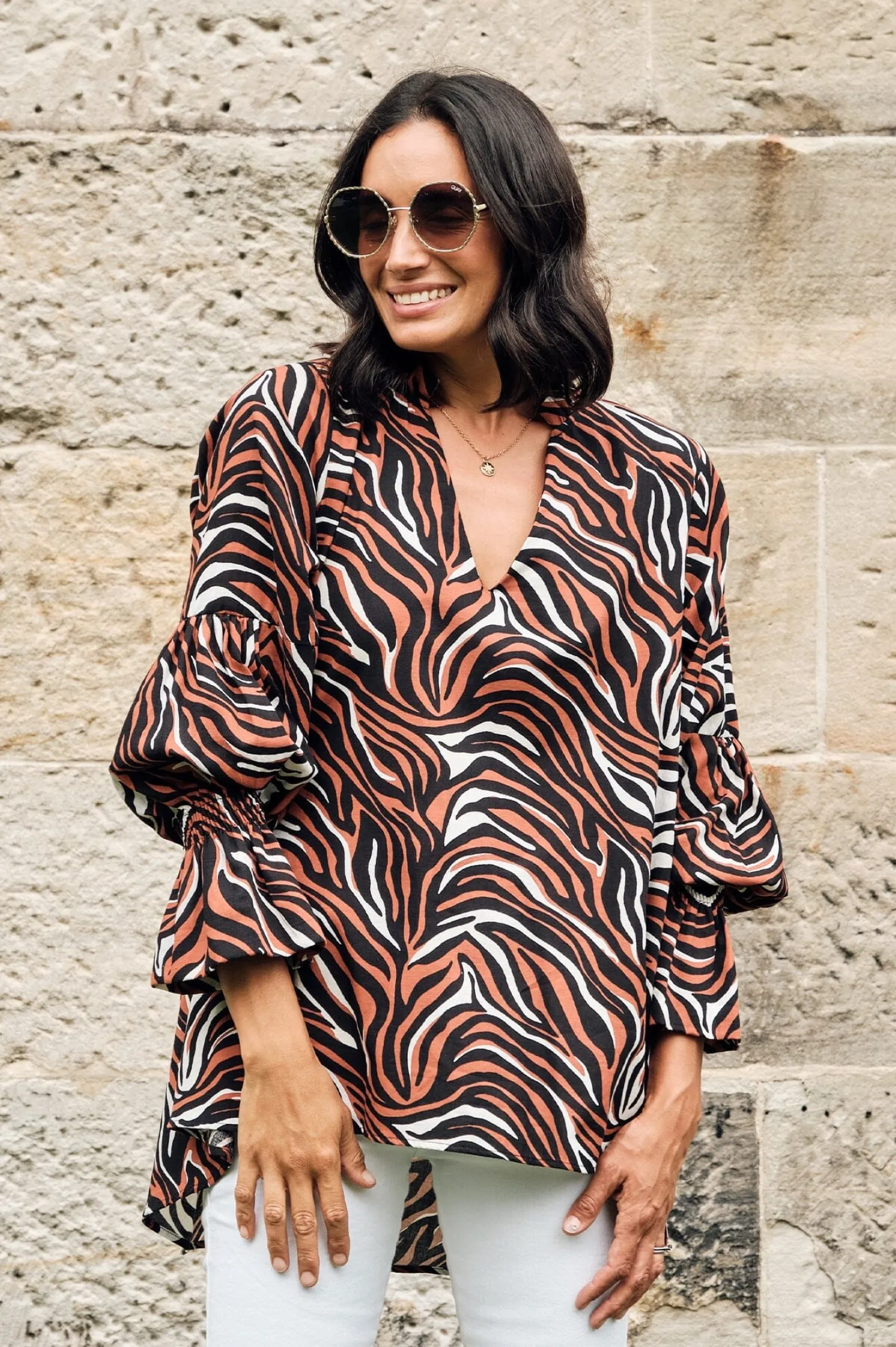 Flash Sale Carolina Miya Safari Top Terracotta
