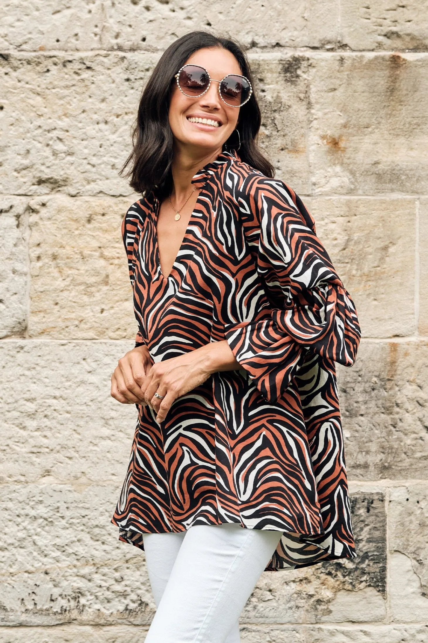 Flash Sale Carolina Miya Safari Top Terracotta