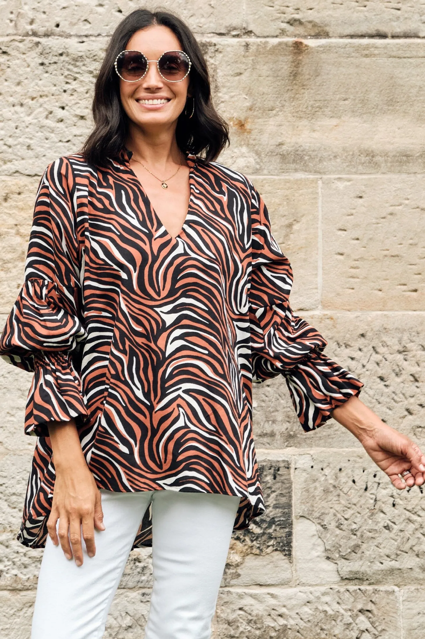 Flash Sale Carolina Miya Safari Top Terracotta