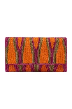 Cheap Carolina Namira Sequinned Clutch Bag Orange/Pink