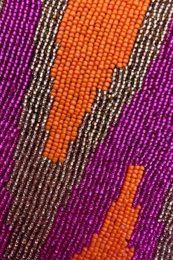 Cheap Carolina Namira Sequinned Clutch Bag Orange/Pink