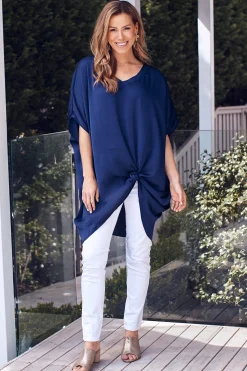 Fashion Carolina Nice Tunic Navy with V Neck