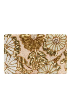 Sale Carolina Nova Sequinned Clutch Bag Blush