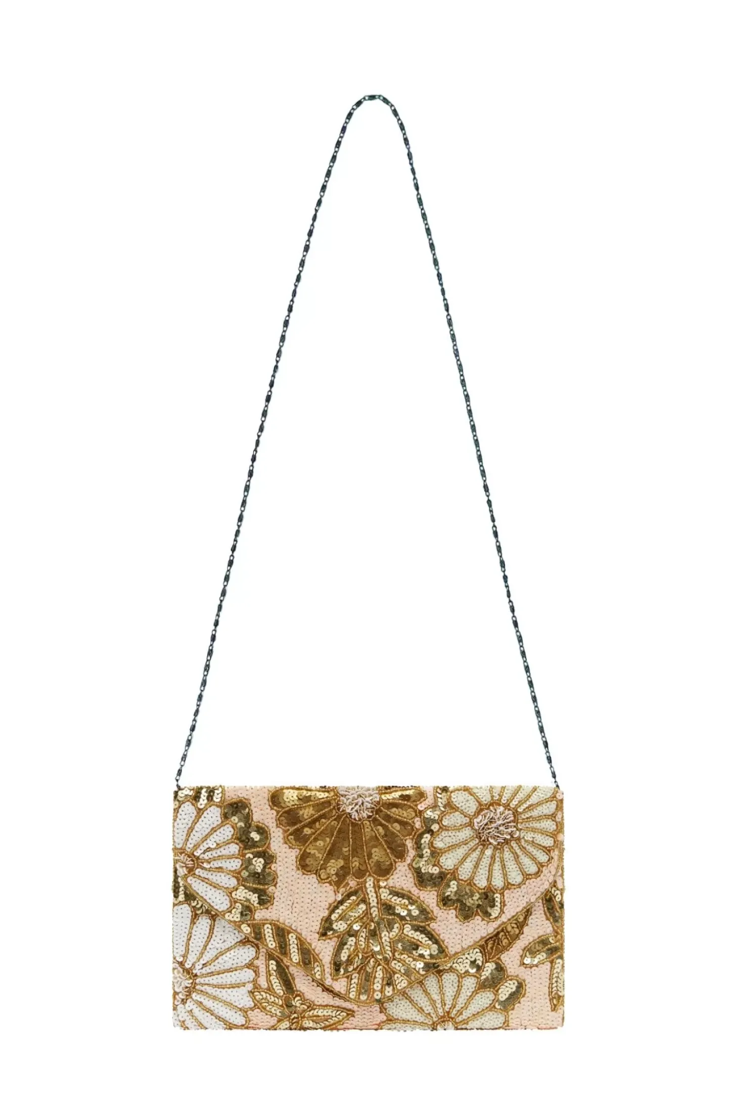 Sale Carolina Nova Sequinned Clutch Bag Blush