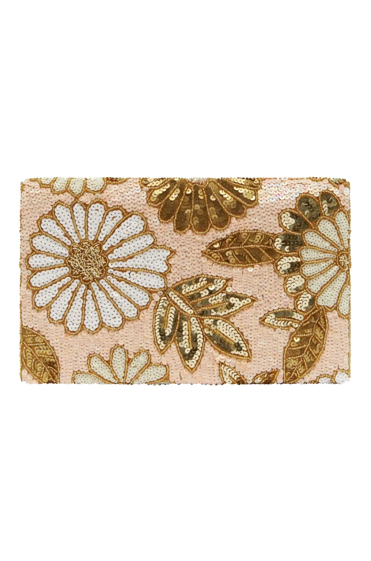Sale Carolina Nova Sequinned Clutch Bag Blush