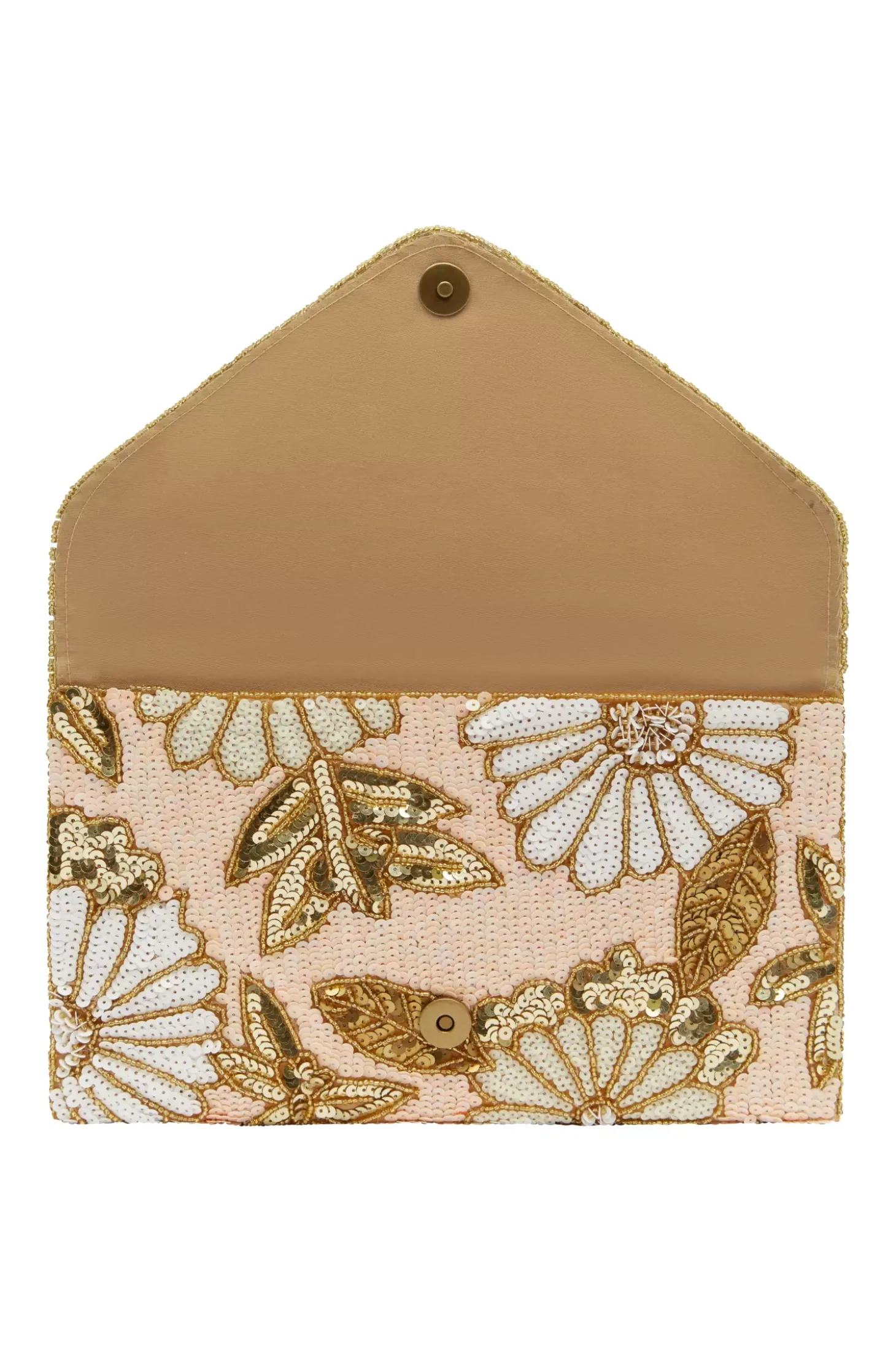 Sale Carolina Nova Sequinned Clutch Bag Blush