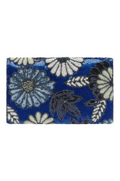 Best Carolina Nova Sequinned Clutch Bag Cobalt