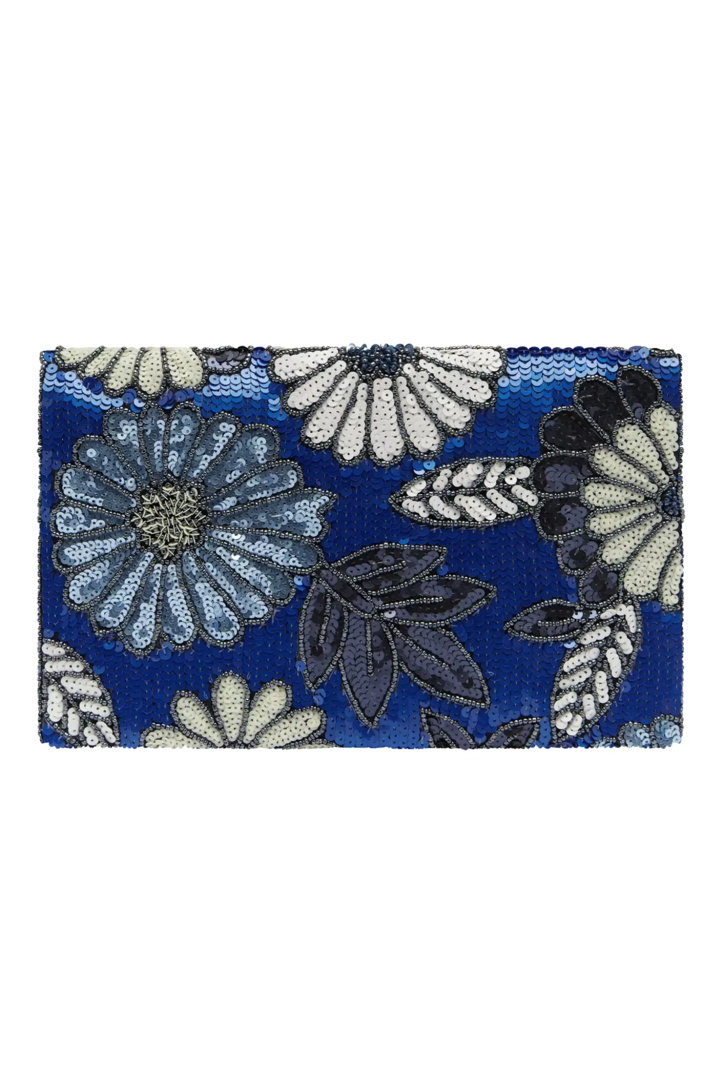Best Carolina Nova Sequinned Clutch Bag Cobalt