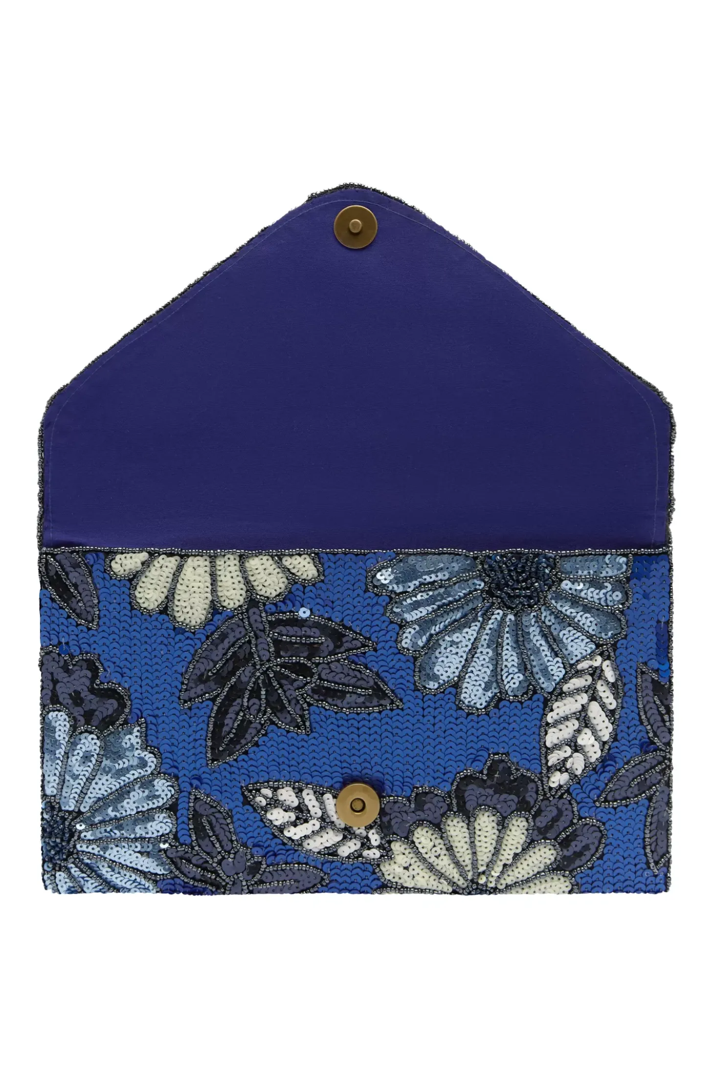 Best Carolina Nova Sequinned Clutch Bag Cobalt