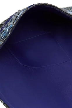 Best Carolina Nova Sequinned Clutch Bag Cobalt