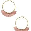 Outlet Carolina Olivia Leather Tassel Earrings Rose Gold
