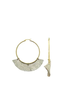 Clearance Carolina Olivia Leather Tassel Earrings Light Gold