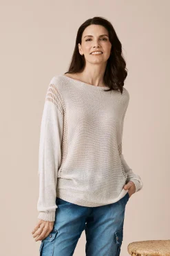Discount Carolina Oriana Light Knitwear Ivory Shimmer