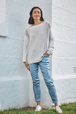 Discount Carolina Oriana Light Knitwear Ivory Shimmer