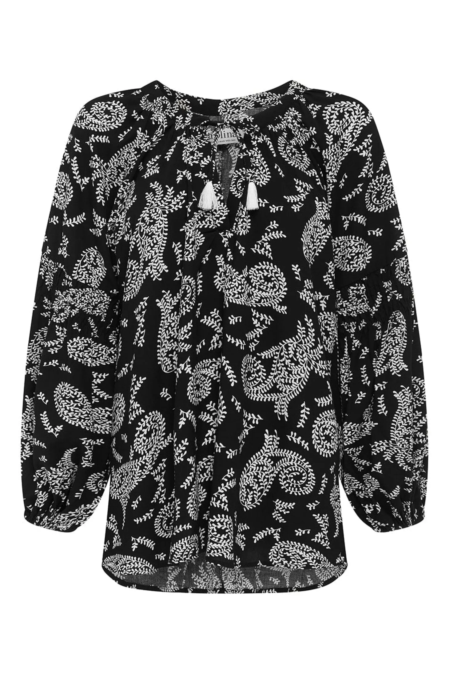 Flash Sale Carolina Paisley Long Sleeve Top Black