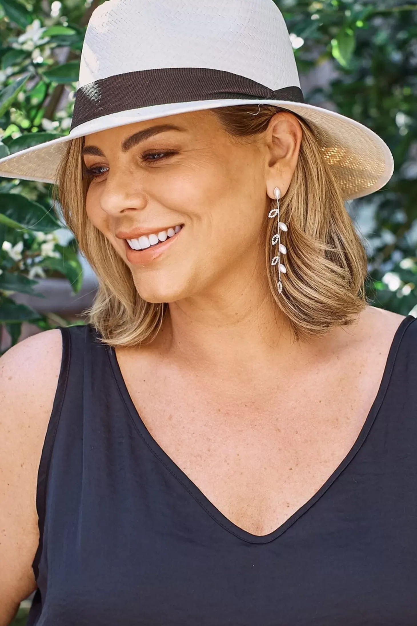 Discount Carolina Panama Hat with Brown Strap