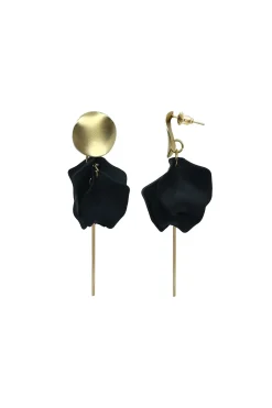 Discount Carolina Pansy Black Earrings