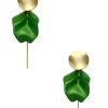 Sale Carolina Pansy Metallic Green Earrings