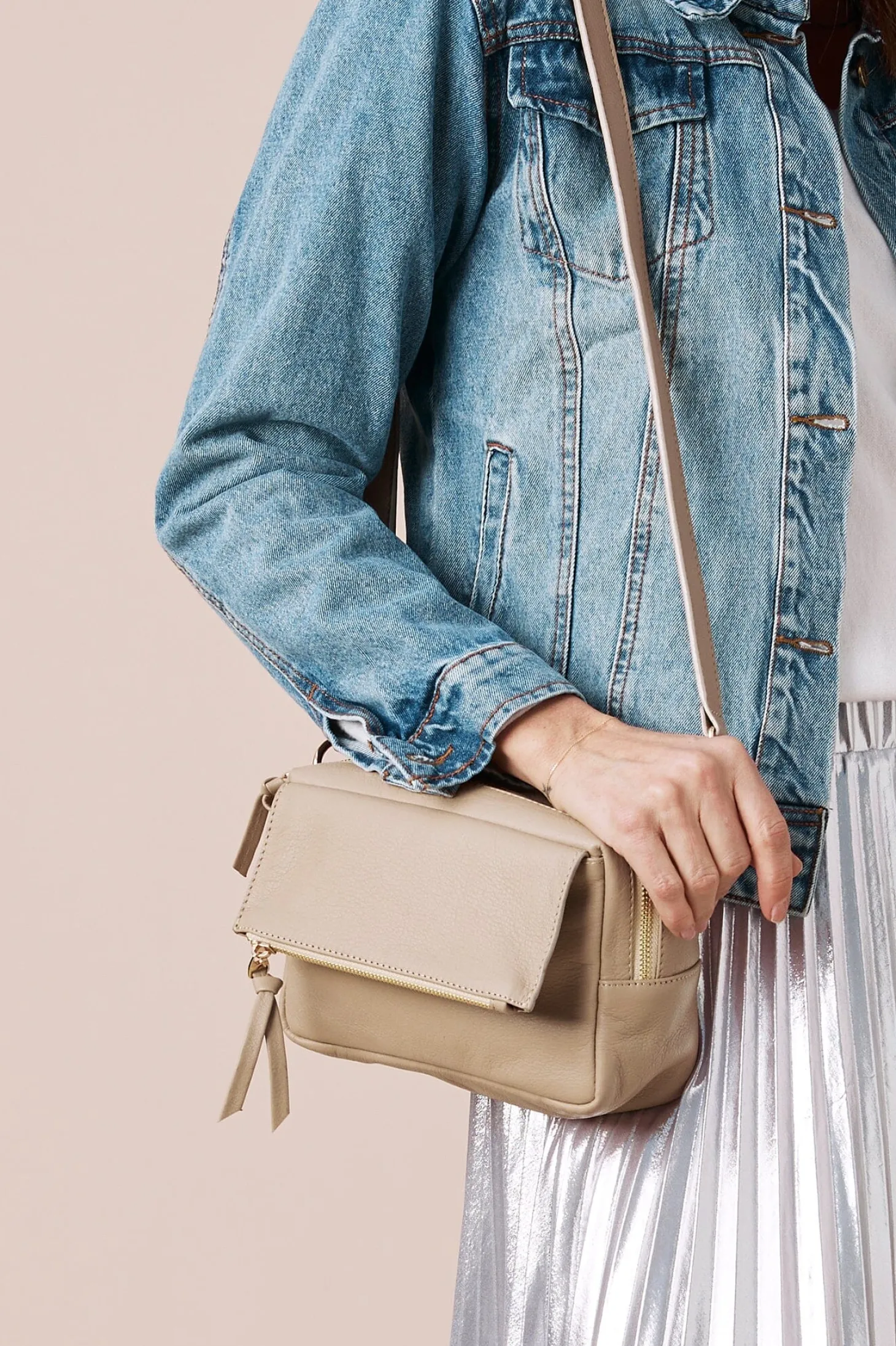 Fashion Carolina Philippa Leather Bag Nude