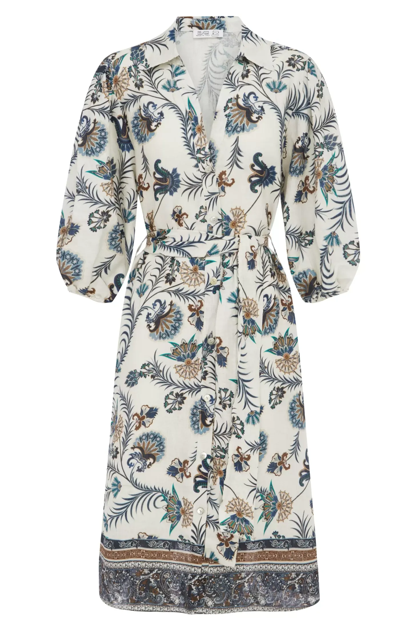 Best Sale Carolina Portia Linen Dress Navy and White