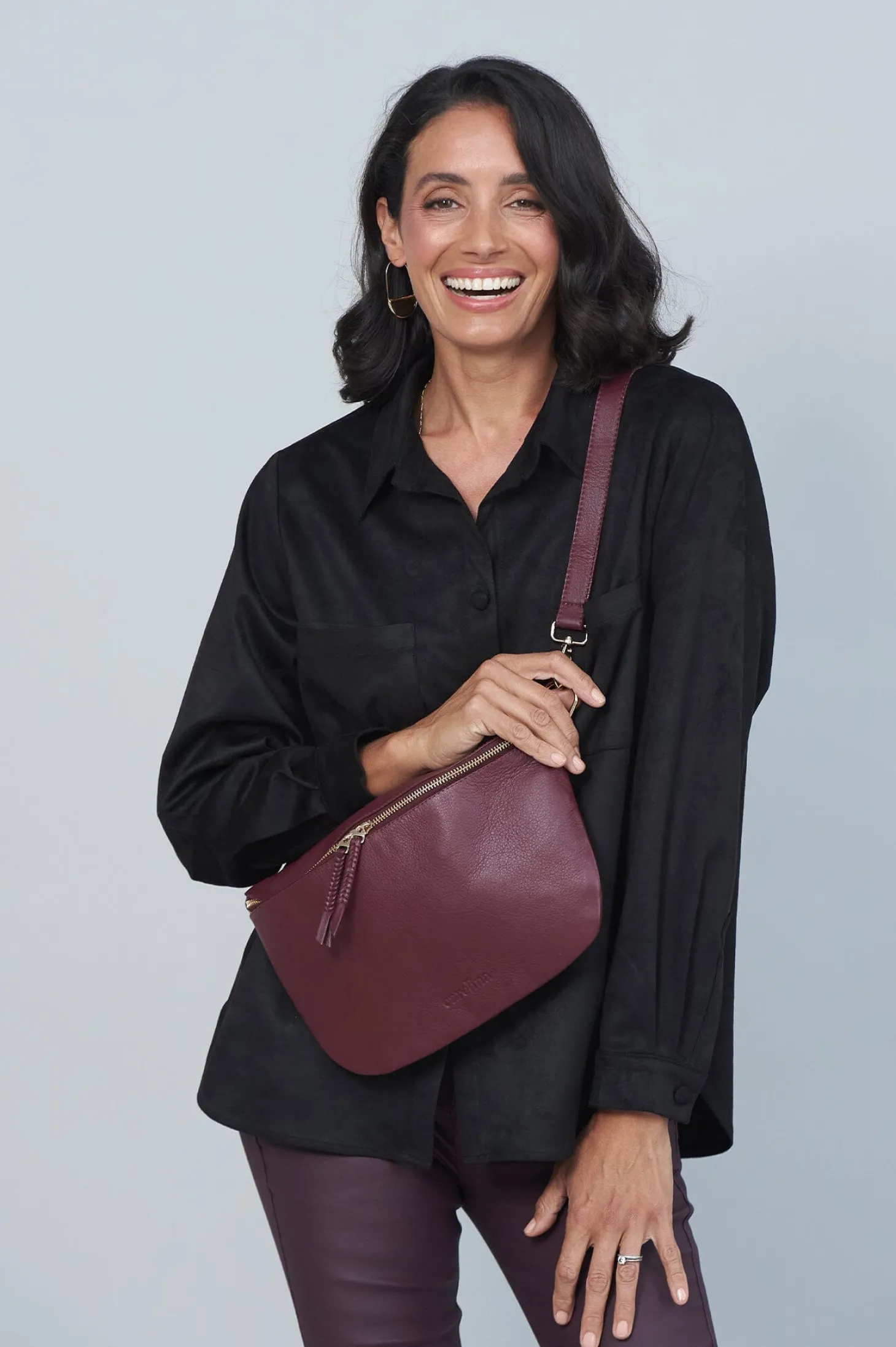 Fashion Carolina Ramona Leather Handbag Burgundy