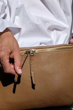 Clearance Carolina Ramona Leather Handbag Tan