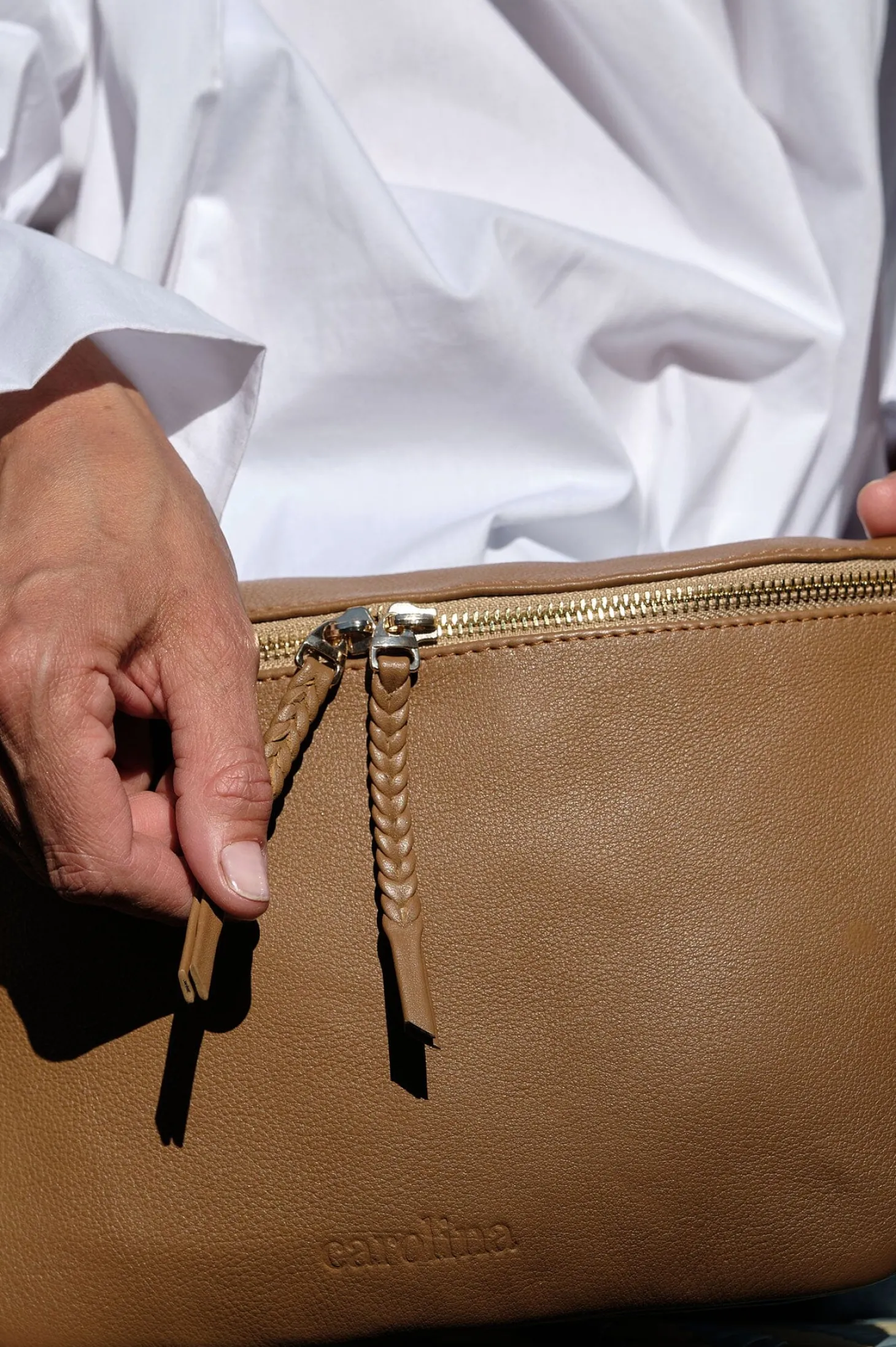 Clearance Carolina Ramona Leather Handbag Tan