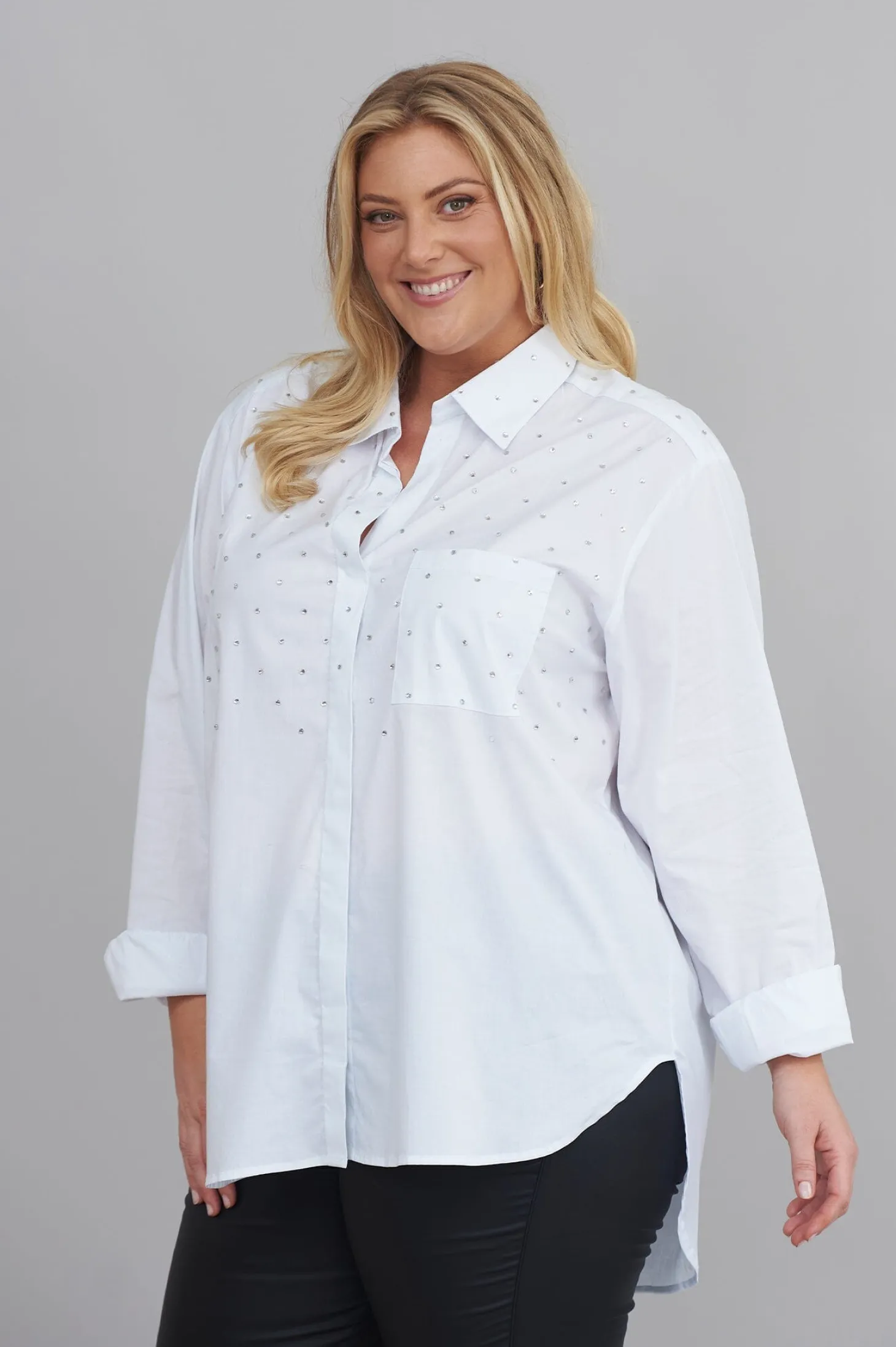 Clearance Carolina Renata White Collared Shirt