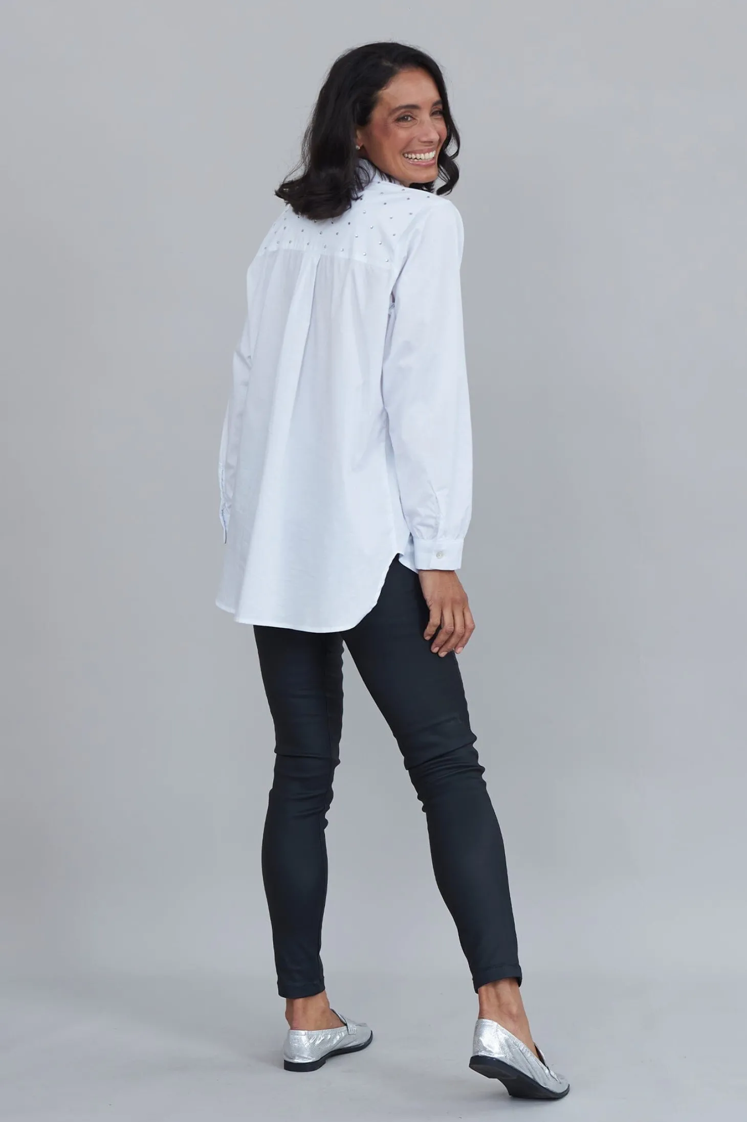 Clearance Carolina Renata White Collared Shirt
