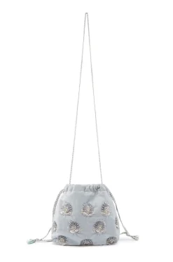 Hot Carolina Rhiannon Velvet Drawstring Bag Grey
