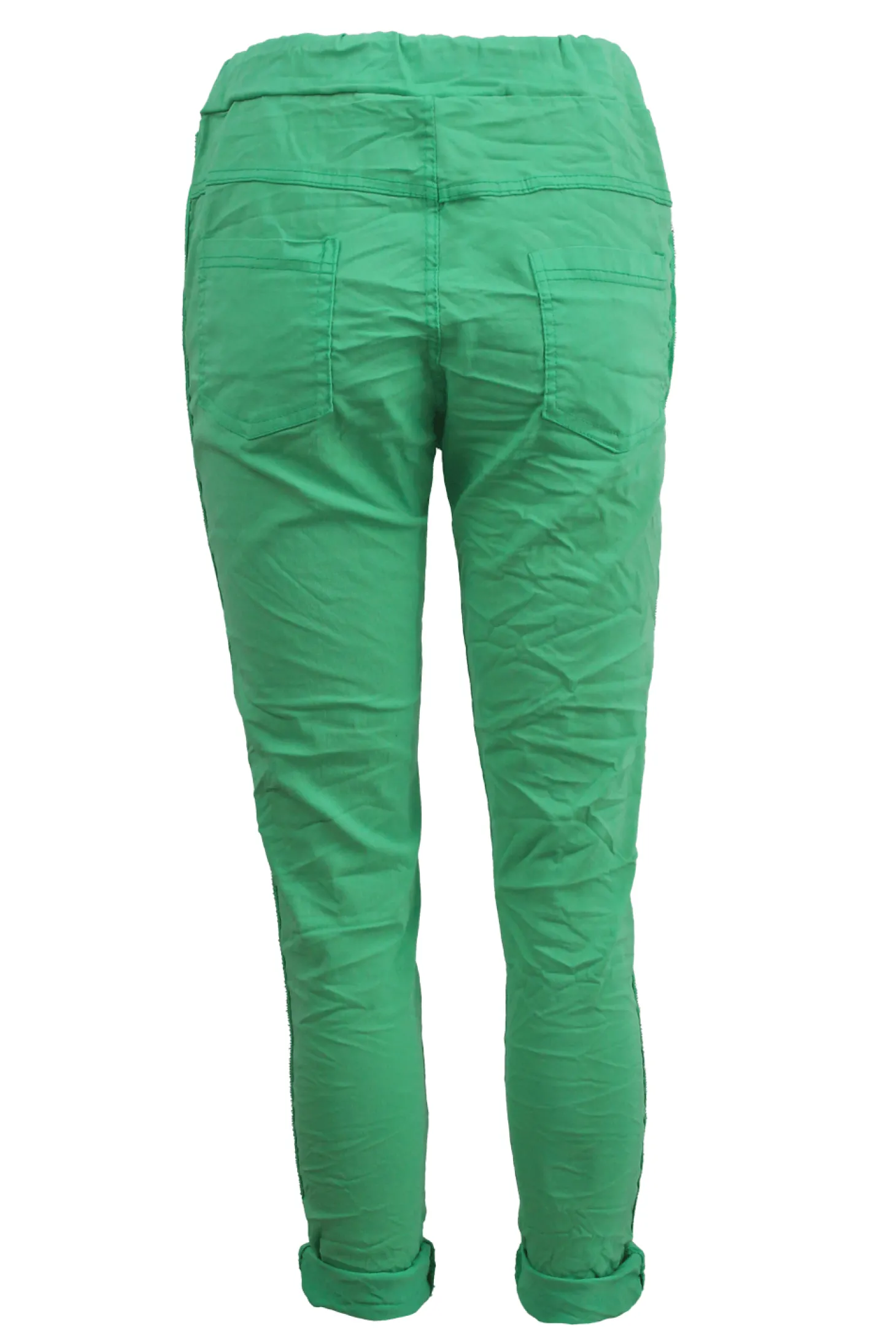 Shop Carolina Rhinestone Side Stripe Crinkle Jogger Lime Green