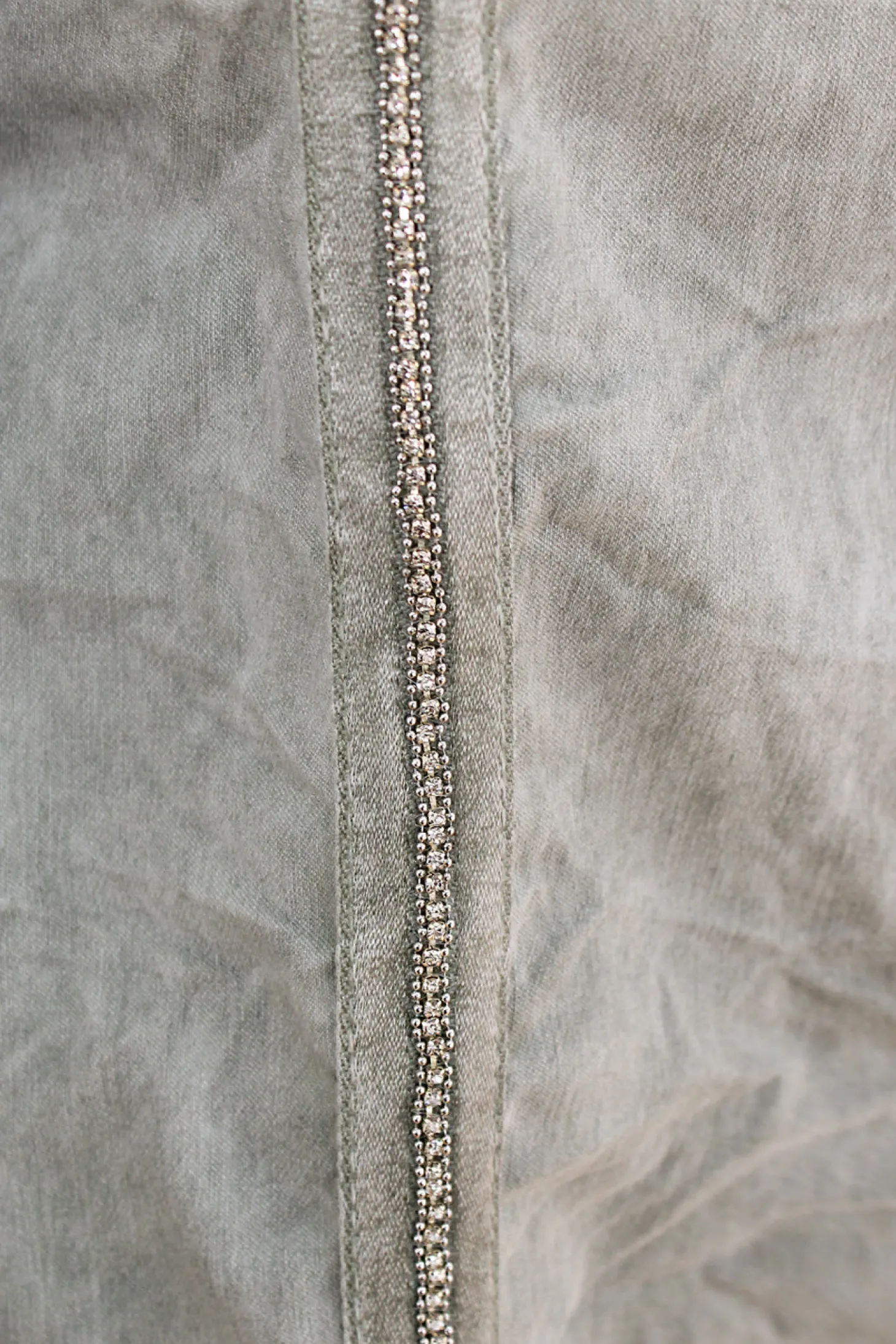Fashion Carolina Rhinestone Side Stripe Crinkle Jogger Aloe
