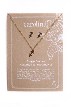 Online Carolina Sagittarius Zodiac Necklace & Earring Set