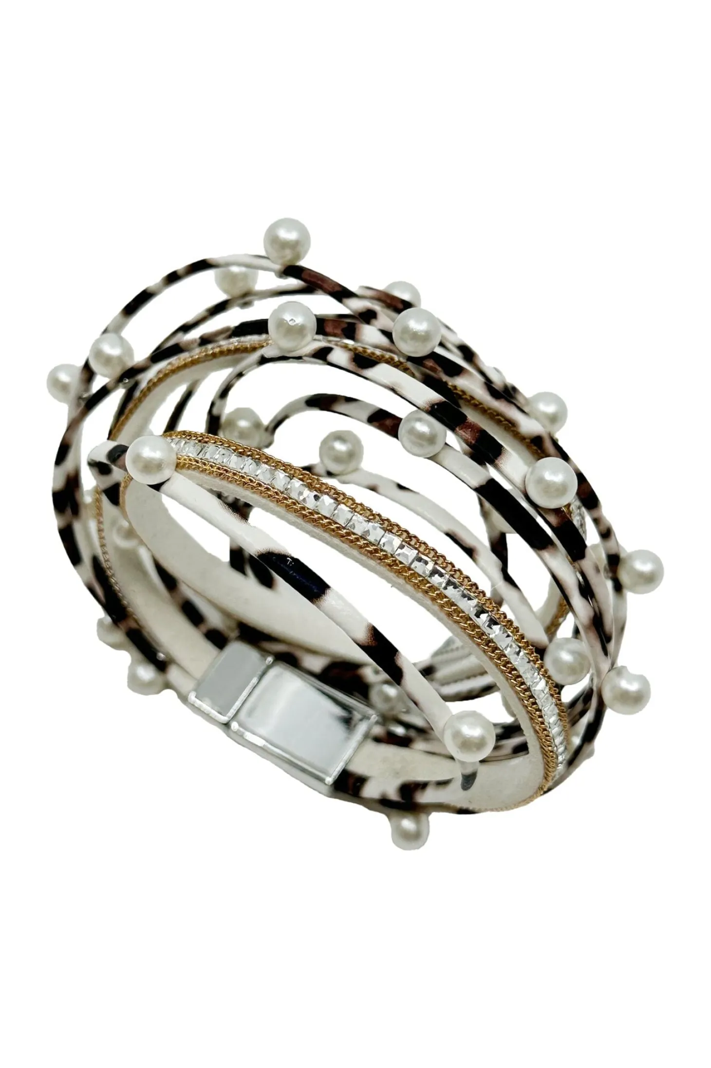 Shop Carolina Sarai Wrap Bracelet Leopard White