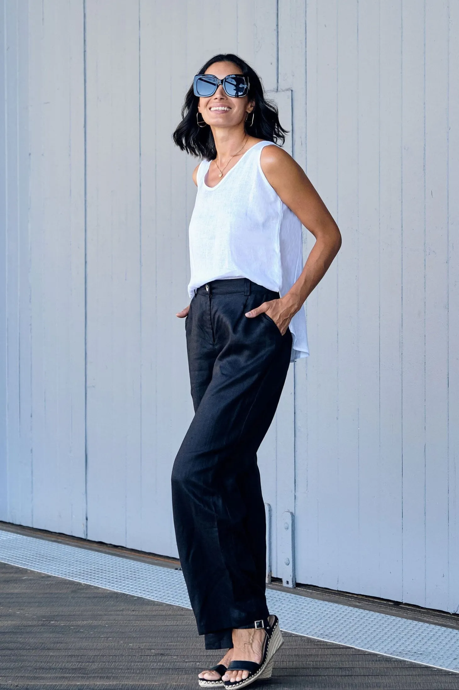 Store Carolina Sharon Linen Pants Black