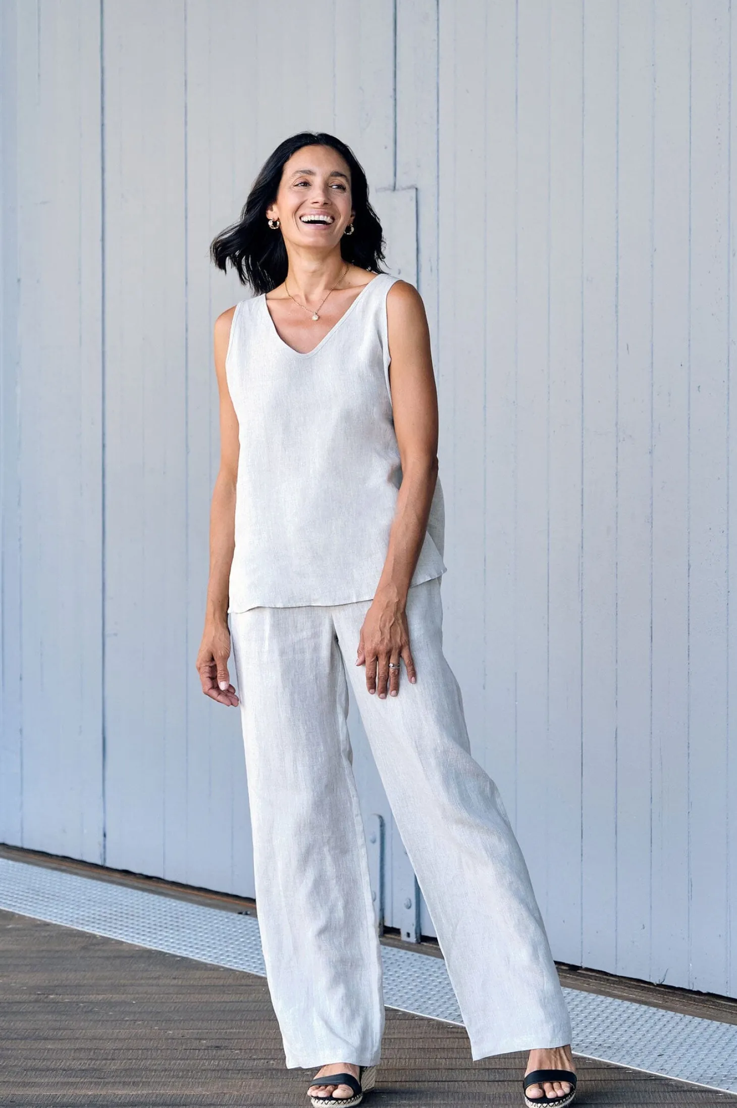 Store Carolina Sharon Linen Pants Oatmeal